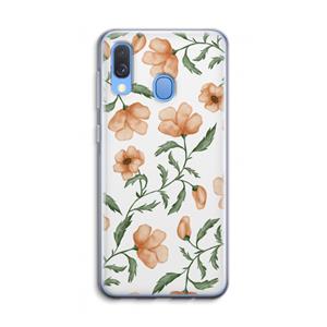 CaseCompany Peachy flowers: Samsung Galaxy A40 Transparant Hoesje