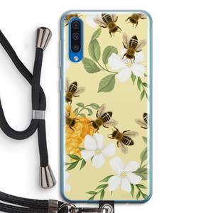 CaseCompany No flowers without bees: Samsung Galaxy A50 Transparant Hoesje met koord