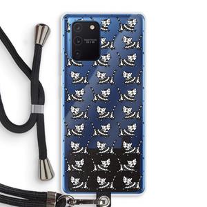 CaseCompany Zwarte poes: Samsung Galaxy Note 10 Lite Transparant Hoesje met koord