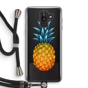 CaseCompany Grote ananas: Samsung Galaxy J8 (2018) Transparant Hoesje met koord