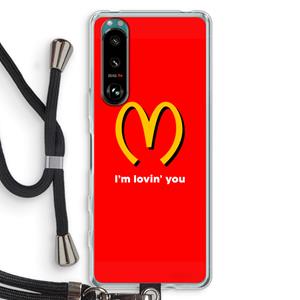 CaseCompany I'm lovin' you: Sony Xperia 5 III Transparant Hoesje met koord