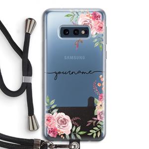 CaseCompany Rozen: Samsung Galaxy S10e Transparant Hoesje met koord