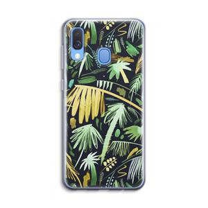 CaseCompany Tropical Palms Dark: Samsung Galaxy A40 Transparant Hoesje