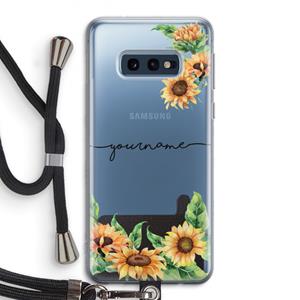 CaseCompany Zonnebloemen: Samsung Galaxy S10e Transparant Hoesje met koord