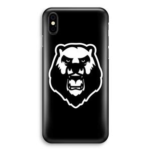 CaseCompany Angry Bear (black): iPhone Xs Volledig Geprint Hoesje