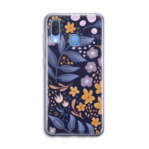 CaseCompany Flowers with blue leaves: Samsung Galaxy A40 Transparant Hoesje