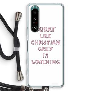 CaseCompany Christian Grey: Sony Xperia 5 III Transparant Hoesje met koord