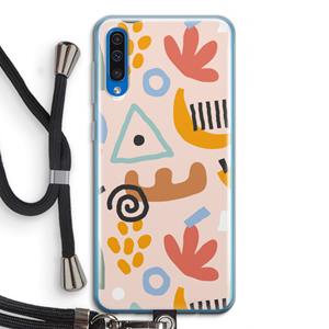 CaseCompany Abstract: Samsung Galaxy A50 Transparant Hoesje met koord