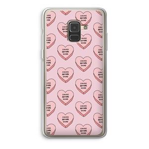 CaseCompany Chicks before dicks: Samsung Galaxy A8 (2018) Transparant Hoesje