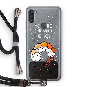 CaseCompany You're Shrimply The Best: Samsung Galaxy A11 Transparant Hoesje met koord
