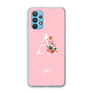CaseCompany Pink Bouquet: Samsung Galaxy A32 4G Transparant Hoesje