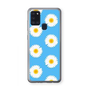 CaseCompany Margrietjes: Samsung Galaxy A21s Transparant Hoesje