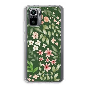 CaseCompany Botanical green sweet flower heaven: Xiaomi Redmi Note 10S Transparant Hoesje