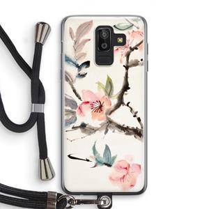 CaseCompany Japanse bloemen: Samsung Galaxy J8 (2018) Transparant Hoesje met koord