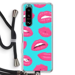 CaseCompany Bite my lip: Sony Xperia 5 III Transparant Hoesje met koord