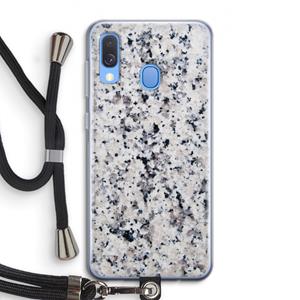 CaseCompany Gespikkelde marmer: Samsung Galaxy A40 Transparant Hoesje met koord