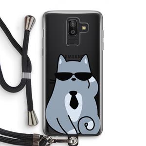 CaseCompany Cool cat: Samsung Galaxy J8 (2018) Transparant Hoesje met koord