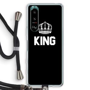 CaseCompany King zwart: Sony Xperia 5 III Transparant Hoesje met koord