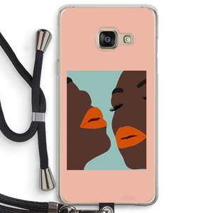 CaseCompany Orange lips: Samsung Galaxy A3 (2016) Transparant Hoesje met koord