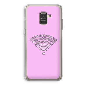 CaseCompany Home Is Where The Wifi Is: Samsung Galaxy A8 (2018) Transparant Hoesje