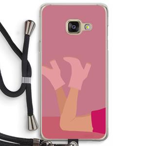 CaseCompany Pink boots: Samsung Galaxy A3 (2016) Transparant Hoesje met koord