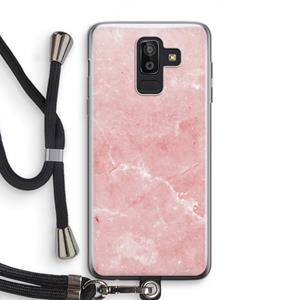 CaseCompany Roze marmer: Samsung Galaxy J8 (2018) Transparant Hoesje met koord