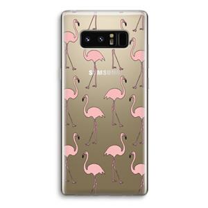 CaseCompany Anything Flamingoes: Samsung Galaxy Note 8 Transparant Hoesje