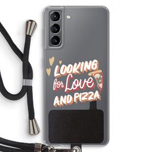 CaseCompany Pizza is the answer: Samsung Galaxy S21 Transparant Hoesje met koord