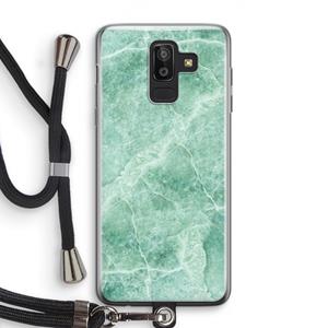 CaseCompany Groen marmer: Samsung Galaxy J8 (2018) Transparant Hoesje met koord