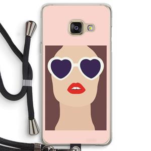 CaseCompany Red lips: Samsung Galaxy A3 (2016) Transparant Hoesje met koord