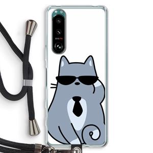 CaseCompany Cool cat: Sony Xperia 5 III Transparant Hoesje met koord