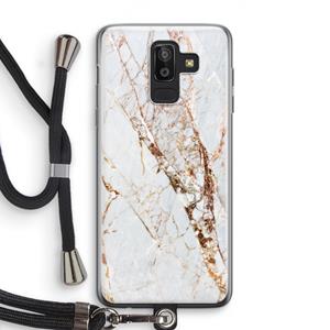 CaseCompany Goud marmer: Samsung Galaxy J8 (2018) Transparant Hoesje met koord