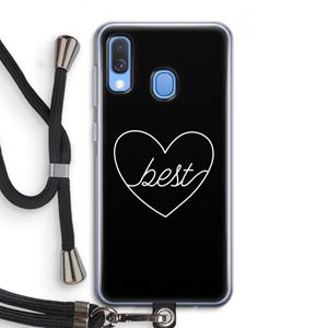 CaseCompany Best heart black: Samsung Galaxy A40 Transparant Hoesje met koord