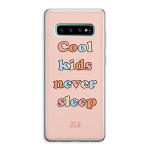 CaseCompany Cool Kids Never Sleep: Samsung Galaxy S10 Plus Transparant Hoesje