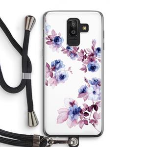 CaseCompany Waterverf bloemen: Samsung Galaxy J8 (2018) Transparant Hoesje met koord