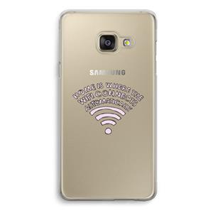 CaseCompany Home Is Where The Wifi Is: Samsung A3 (2017) Transparant Hoesje