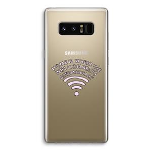 CaseCompany Home Is Where The Wifi Is: Samsung Galaxy Note 8 Transparant Hoesje