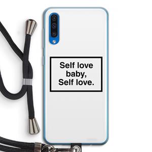 CaseCompany Self love: Samsung Galaxy A50 Transparant Hoesje met koord