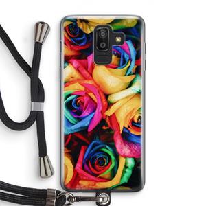 CaseCompany Neon bloemen: Samsung Galaxy J8 (2018) Transparant Hoesje met koord