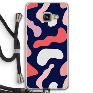 CaseCompany Memphis Shapes Pink: Samsung Galaxy A3 (2016) Transparant Hoesje met koord