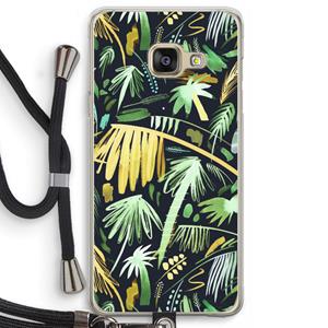 CaseCompany Tropical Palms Dark: Samsung Galaxy A3 (2016) Transparant Hoesje met koord