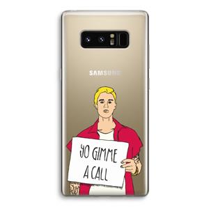 CaseCompany Gimme a call: Samsung Galaxy Note 8 Transparant Hoesje
