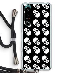 CaseCompany Musketon Skulls: Sony Xperia 5 III Transparant Hoesje met koord