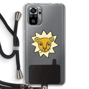 CaseCompany Kleine leeuw: Xiaomi Redmi Note 10S Transparant Hoesje met koord