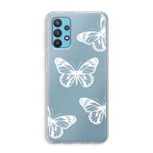 CaseCompany White butterfly: Samsung Galaxy A32 4G Transparant Hoesje