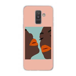 CaseCompany Orange lips: Samsung Galaxy A6 Plus (2018) Transparant Hoesje