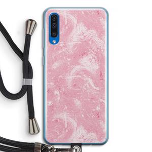 CaseCompany Abstract Painting Pink: Samsung Galaxy A50 Transparant Hoesje met koord