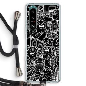 CaseCompany Vexx Black City : Sony Xperia 5 III Transparant Hoesje met koord