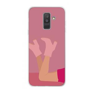 CaseCompany Pink boots: Samsung Galaxy A6 Plus (2018) Transparant Hoesje