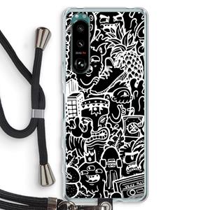 CaseCompany Vexx Black Mixtape: Sony Xperia 5 III Transparant Hoesje met koord